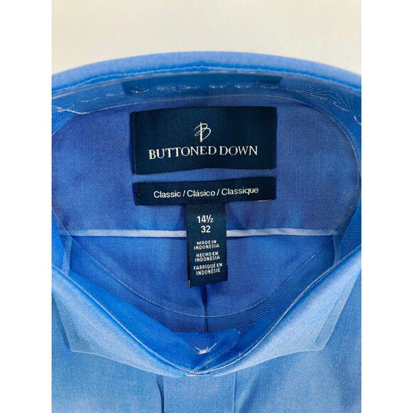 NWT Buttoned Down Blue Classic Long Sleeve Button Down Shirt Men's Size 14.5 32 - Picture 5 of 5